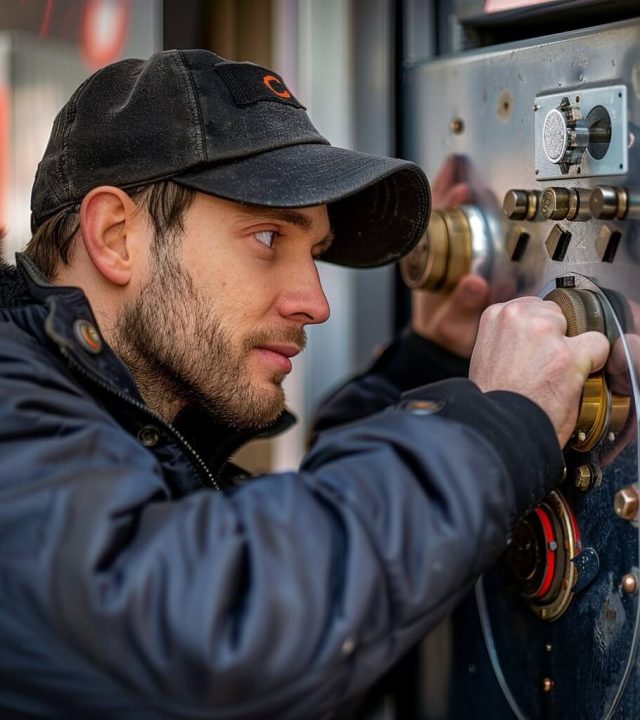 Der Schlosser von Tresoröffnung Alpen öffnet den Safe